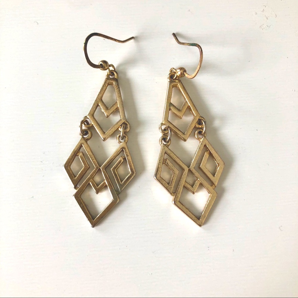 Gold party earrings